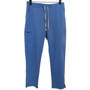 FIGS Women Sz S Ceil Blue Yola High Rise Slim Scrub Pants Yoga Waistband Medical
